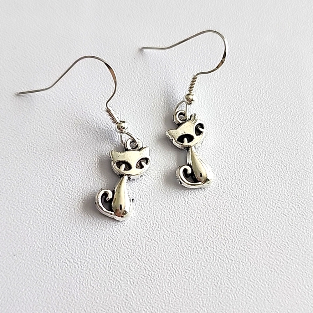 Siamese Cat Earrings 925S Posts ER